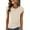 Beige, variant on Women's V Neck Tees Women's Ruched T-Shirt Crew Neck Side Drawstring Cap Sleeve Solid Color Casual Tops Black XL