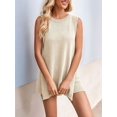 thumbnail image 4 of Women's Sleeveless Sweater Fit Tunic Tops 2 Piece Set Shorts Outfit Top for Summer Casual Beach Vacation Color XL, 4 of 8