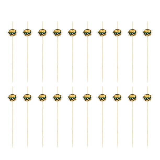 BRIGHTFUFU 100 unids Cocktail decorativo Picks Creative Fruit Palks Hamburguesa en forma de hamburguesa