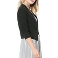 thumbnail image 5 of Women's Work Office Blazer Collarless Business Casual Suit Jacket Cropped Blazer XS Black, 5 of 9