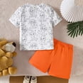thumbnail image 5 of dmqupv Boys' Clothing Sets Boys Clothes Summer Short Sleeve Top & Shorts Set 2 Piece Casual Outfit Orange,4-5 Years, 5 of 7