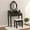 Black, variant on Alohappy Makeup Vanity Set with Oval Mirror & Stool for Girls, Vanity Table and Cushioned Stool Set with 4 Drawers, Wood Dressing Table for Bedroom, White