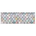 thumbnail image 6 of Yayeee Kitchen Valance Rod Pocket 54" x 18" Living Room Window Curtain, Light Blue Shimmering Pattern, 6 of 6