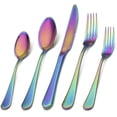 thumbnail image 1 of 5 Piece Silver Set, Satin Finish Stainless Steel Cutlery Set, Kitchen Utensil Set Service, Home Restaurant Dinnerware Cutlery Set, Rainbow, 1 of 5