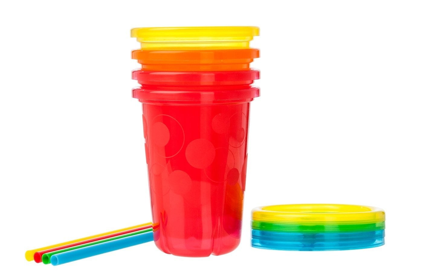 The First Years Take and Toss Straw Cups 10 Ounce 4 Pack Red