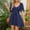 A0810-Navy, variant on QUINDOS Womens Dresses Casual Short Sleeve V-neck High-Low Party Dresses Summer Bowknot Solid Color Slim Mini Knee Length Womens Dresses