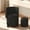 Black, variant on SJZNOI Foldable Back Round Swivel Vanity Stool, Rolling Makeup Chair with Built-in Storage, Soft PU Leather Small Upholstered Ottoman for Home Bedroom Living Area,Gray