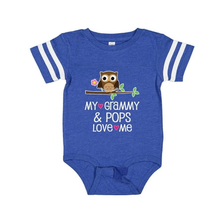 

Inktastic Grammy and Pops Love Me Owl Gift Baby Girl Bodysuit