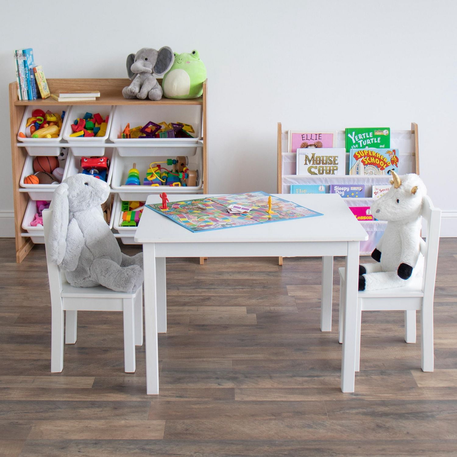 Rangement jouets, 9 bacs en plastique avec tablette