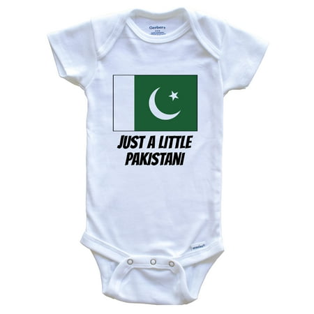 

Just A Little Pakistani Cute Pakistan Flag Baby Bodysuit 0-3 Months White