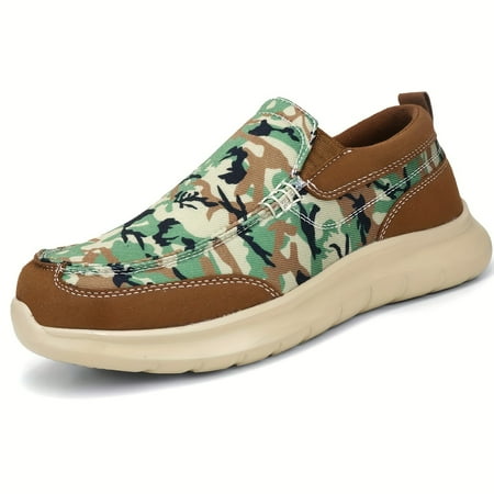 FLTHDD Mens Trendy Camouflage Slip On Loafer Shoes Comfy Non Slip Durable Soft Sole Formal Shoes Mens Business Footwear Gift