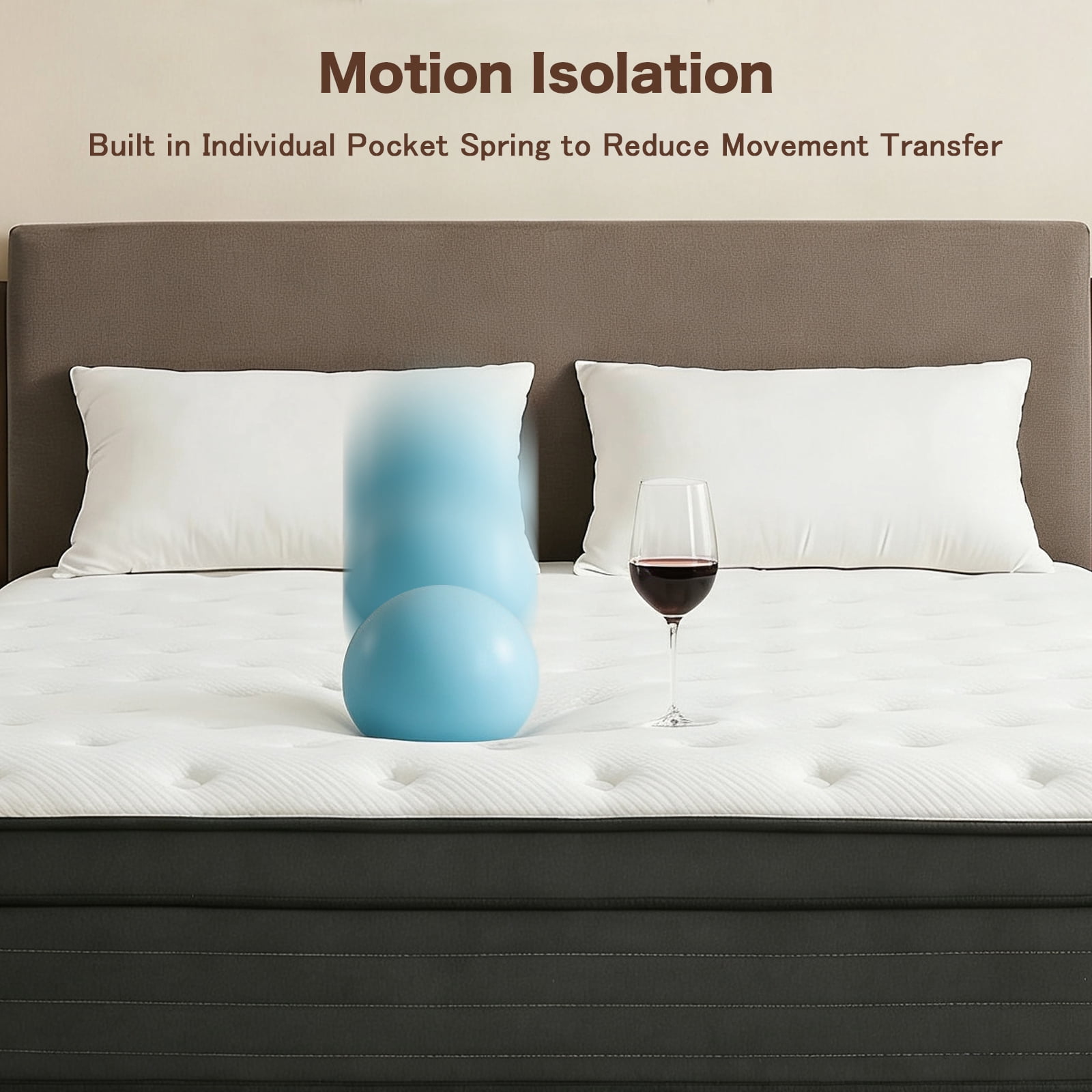 Queen Mattress, 12 Inch Hybrid Memory Foam Mattress in a Box, Pressure Relief, CertiPUR-US