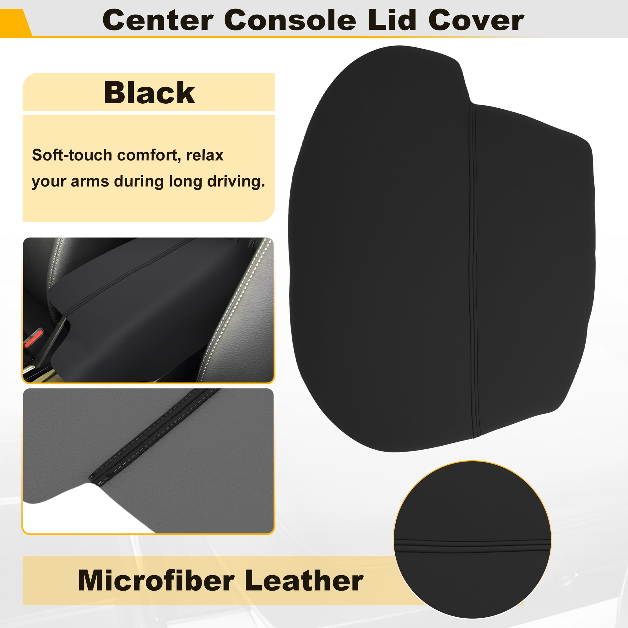 Unique Bargains Center Console Armrest Cover for Honda Accord 2013-2017 Leather Lid