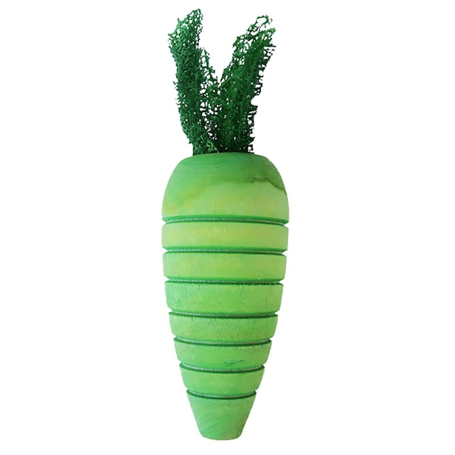 Parrot Chew Toy Carrot Wooden Bird Cage Toy Parrot Beak Toy for Rabbit Hamster