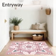 thumbnail image 3 of ODIKA 6'x9' Machine Washable Non-Slip Area Rug, Celestial Starburst Tree Skirt with Ethereal Galaxy Designs High Traffic Rug with Pad, Pink, 653528, 3 of 8
