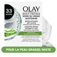 thumbnail image 2 of Olay Daily Facials Face Wash Sensitive Cleansing Wipes, Gentle Makeup Remover, Makeup Wipes, Fragrance-Free, 33 Count, 2 of 14