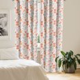 thumbnail image 2 of Ambesonne Floral Window Curtains, Flowers Checkered Back Plot, Each 28" W x 84" L, Dark Salmon Pale Salmon, 2 of 4