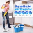 thumbnail image 6 of odorsTT Blue Spin Mop Bucket 360 °   with Wringer Set, Mop and Bucket Set, Stainless Steel Mop System, 3 Absorbent Microfiber Mop Head Eefills, for Household Kitchen Floor Cleaning, 6 of 10