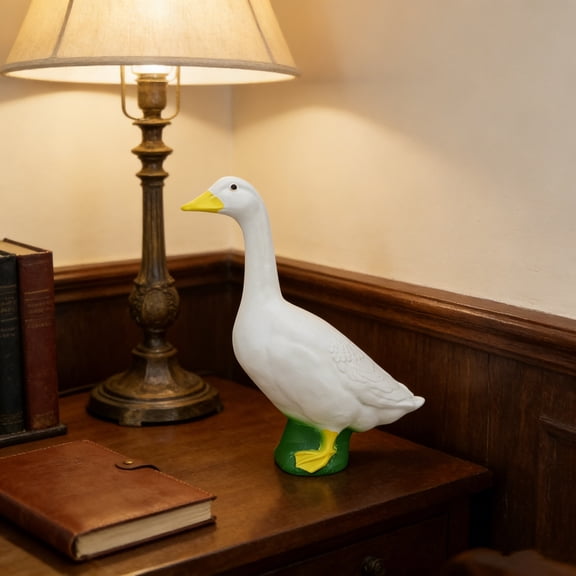 Large Resin White Goose Porch Statue - Garden Decor for Outdoor Lawn, Home & Housewarming Gifts