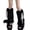 Black, variant on JZROCKER Plush Boot Covers for Women Warm Cute Hairy Balls Leg Warmer for Festivals