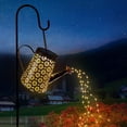 thumbnail image 3 of 36 LED Solar Fairy Kettle Light with S-Hook - 57cm Silver Wire Watering Can Design, Rechargeable 600mAh Battery, Perfect for Outdoor Decoration and Festivals, 3 of 6