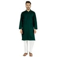 thumbnail image 1 of Atasi Ensemble Kurta Indien 2 Pcs pour Hommes Col Henley Décontracté Long Kurta, 1 of 7