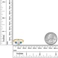 thumbnail image 6 of Gem Stone King 18K Yellow Gold Plated Silver Ring Oval/Cabochon White Simulated Opal and Vivid Persian Blue Moissanite (1.46 Cttw, Size 8), 6 of 6