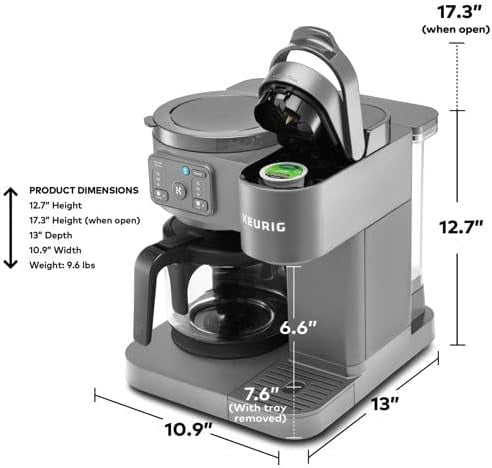 KeurigK-Duo Essentials, Hot & Iced Single-Serve KCup Pod Coffee Maker & Carafe, Moonlight Grey