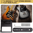 thumbnail image 4 of Pont de Guitare Électrique TL avec Plaque de Corde Imprimée, Performance de Guitare Améliorée pour Guitare TL avec Design Épuré, Pont Plat 1 * Pont Plat 1 * Plaque de Fer Plat, Noir, 4 of 8