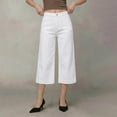 thumbnail image 4 of CHEEREAM Capri Jeans for Womens Wide Leg Trendy High Waisted Denim Pants Baggy Stretchy Summer Casual Bottoms, 4 of 8
