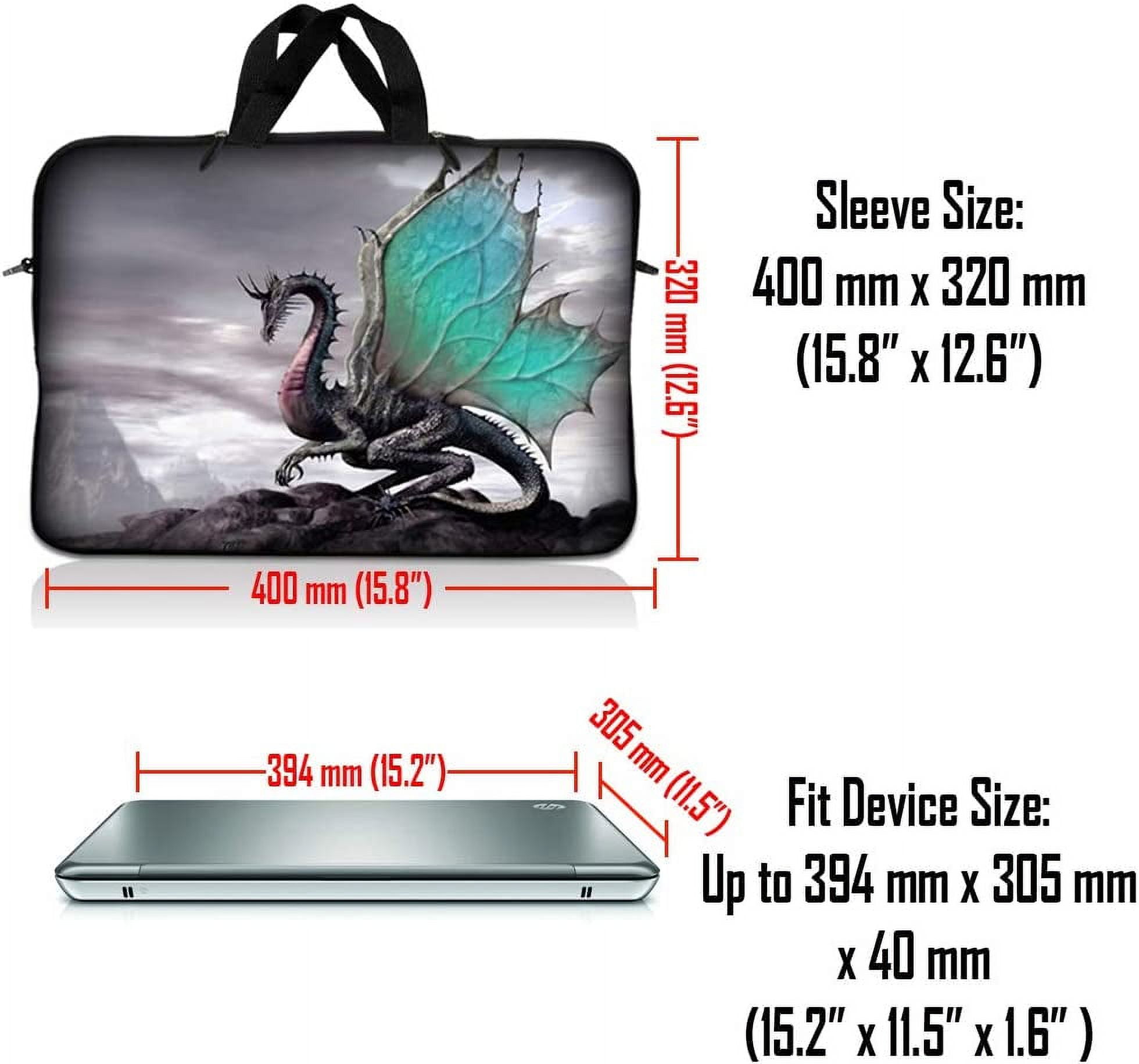 LSS 15.6 inch Laptop Sleeve Bag Carrying Case with Handle for 14" 15" 15.4" 15.6" Apple MacBook, Acer, Dell, Hp, Sony, Flying Dragon