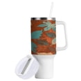 thumbnail image 2 of 40 Oz Car Handle Water Bottle Water Cup Water Bottle Water Jug Coffee Cup Travel Water Bottle Super Beautiful Green Leaves, 2 of 8
