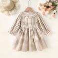 thumbnail image 5 of Younger Tree Toddler Girl Fall Dress Long Sleeve Peter Pan Collar Dress A-Line Vintage Skirt Clothes for 2-3T, 5 of 9
