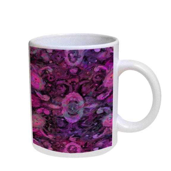 KuzmarK Coffee Cup Mug Pearl Iridescent White - Paisley Pretty Painting