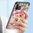 thumbnail image 3 of Nalacover for iPhone 14 Pro Max Slim Case,Exquisite Floral Pattern 360 Rotating Diamond Ring Holder Anti-Scratch Soft TPU Silicone Bumper Rubber Tempered Glass Back Cover.Glamorous peony, 3 of 9