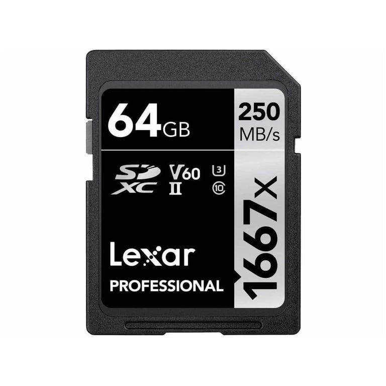 Lexar, Professional 64GB 1667x UHS-II SDXC Memory Card - Walmart.com