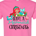 thumbnail image 4 of Inktastic Have a Mermaid Christmas with Crab and Seashell T-Shirt, 4 of 5