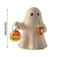 thumbnail image 3 of Ghost Coffee Cup LED Night Light - Halloween Resin Desk Lamp Pumpkin Accent Cordless Decor Spooky Mood Light Gift Novelty(White-3.9in), 3 of 6