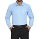 thumbnail image 1 of Camisas de vestir de rayas INSPIRE CHIC para hombres, de manga larga, con botones, en azul y blanco, 1 of 5
