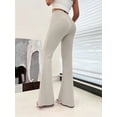 thumbnail image 2 of Casual Yoga Flared Straight Leg Butt Lifting Pants ( Ivory White,XL), 2 of 6