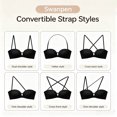 thumbnail image 6 of Women's Strapless Front Closure Push Up Bra, Non- Removable Straps, Wireless Seamless, 6 of 8
