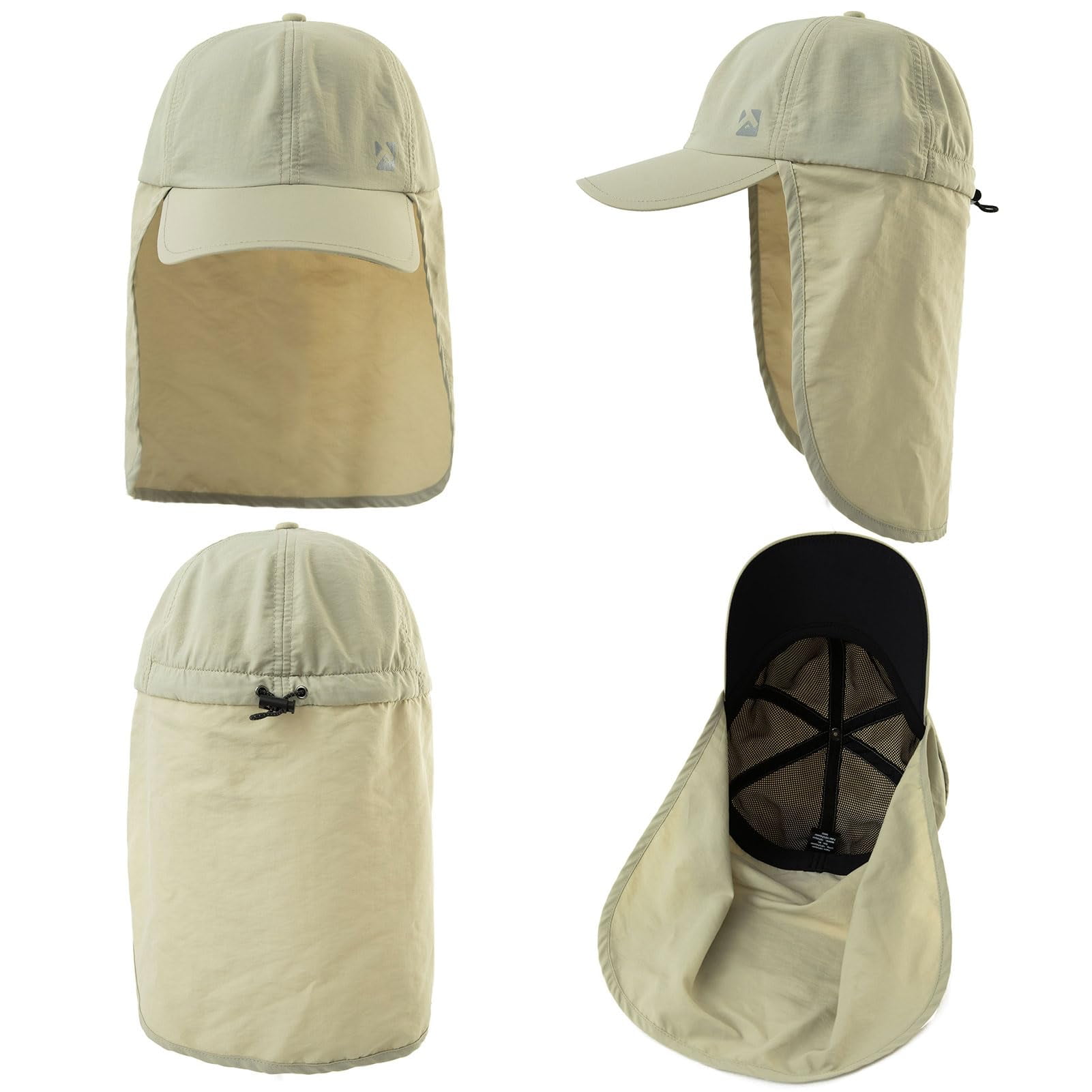 TOP-EX XL/XXL Waterproof Baseball Cap Men with Neck Flap UV Protection Sun Hats Women, Foldable Summer Hats Safari Hiking Outdoor Hat Breathable Adjustable Beige L/XL