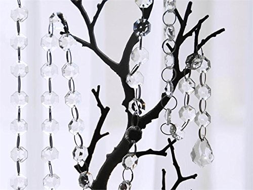 Diamond Hanging Clear Garland Strands of Crystal Beads (5 Strands, 20' Long Each) by Super Z Outlet