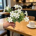 thumbnail image 4 of Artificial Daisies Bouquet with Accents, Faux Flower Vase Arrangement for Coffee Table Living Room Farmhouse Shelf Decor, White, Ccwuwei, 4 of 6