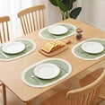 thumbnail image 3 of Farmhouse Placemats Set of 6 Woven Placemats for Dining Table Decor Indoor Outdoor Kitchen Table Mat Wipe Clean Green 17.7x11.8inch, 3 of 6