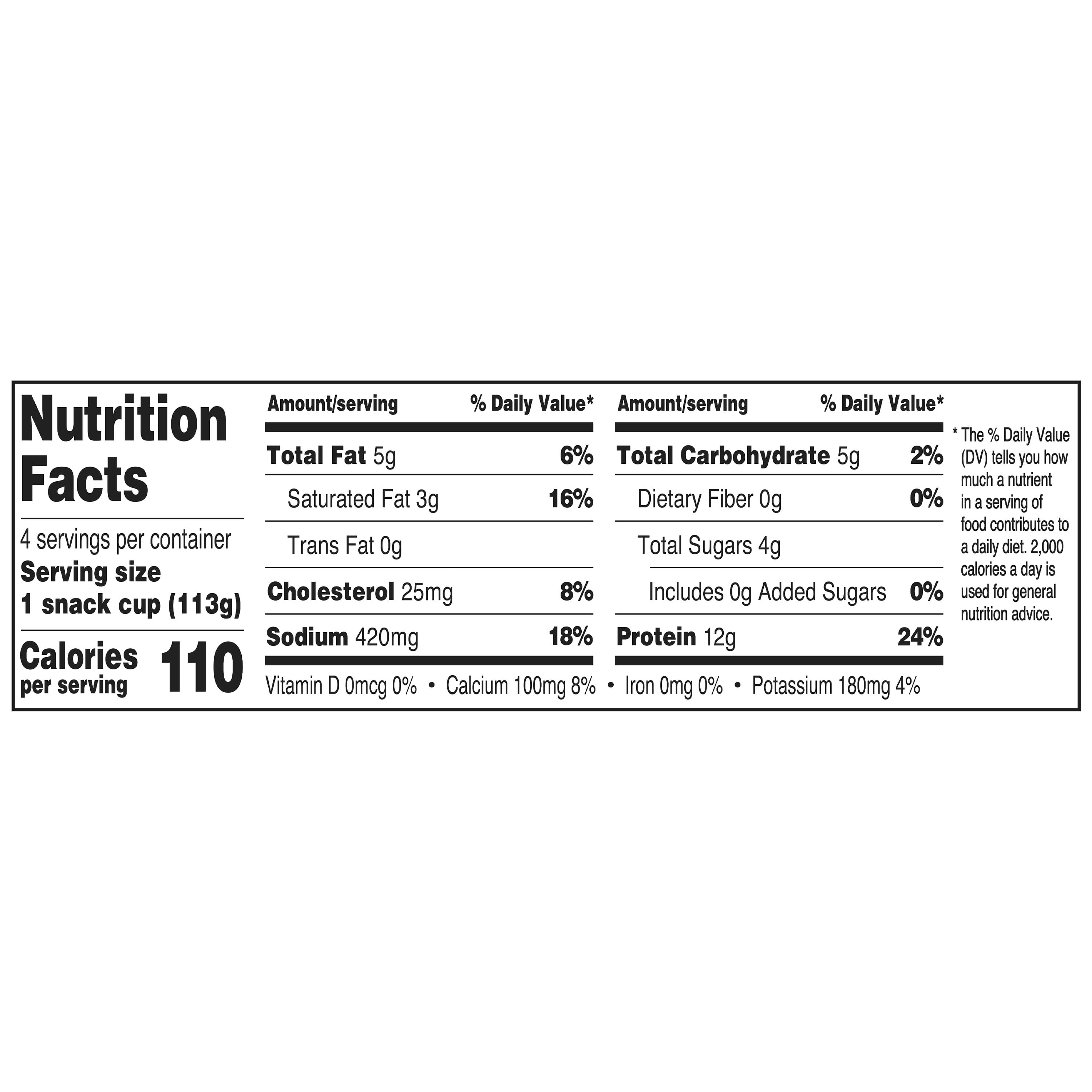 Great Value 4% Small Curd Plain Cottage Cheese, 4 oz, 4 Count