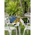thumbnail image 3 of Outdoor Tablecloth with Umbrella Hole for Patio/Picnic/Party/Camping, Yellow Lemon Waterproof Table Cloth Round Cover Washable, Summer Oil Painting Fruits Black Polka Dot (Dia 60"), 3 of 9