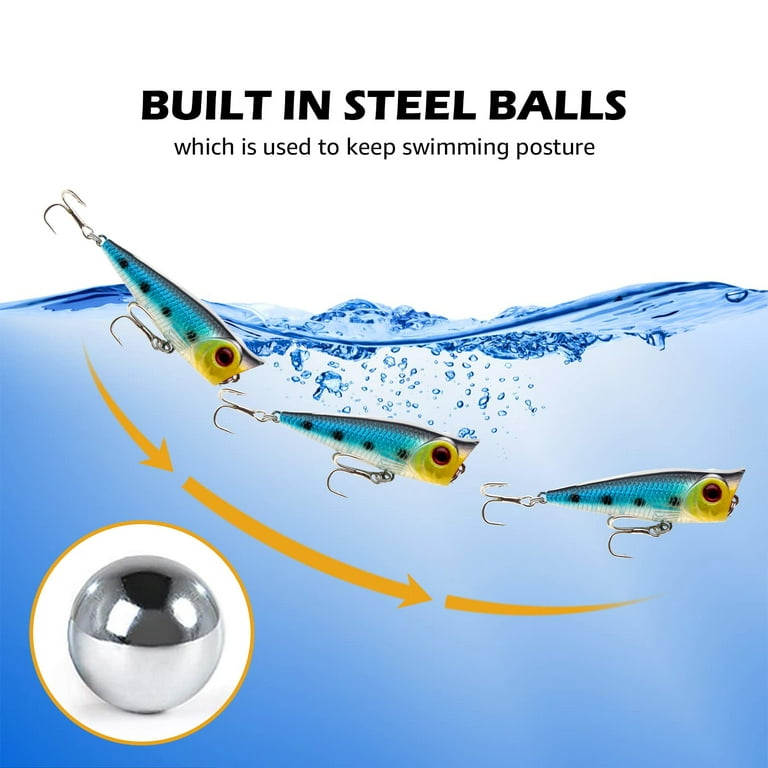 Fishing Lures, Minnow Popper Crank Baits Pencil Bass Trout Fishing