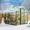 thumbnail image 4 of Homhougo 6x10 FT Greenhouse, Large Aluminum Greenhouses for Outdoors, Heavy Duty Polycarbonate Greenhouse with Roof Vent, Walk-in Green Houses for Winter Garden, Backyard, Patio, Lawn, Easy Assembly, 4 of 7