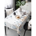 thumbnail image 2 of Blue Beige Coastal Rectangle Tablecloth, Beach Starfish Summer Eucalyptus Waterproof & StainResistant Tablecloth, Washable Oil-proof Table Cover for Dining/Party/Wedding/Camping/Buffet 54x108 In, 2 of 9